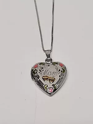 Mom Heart Shaped Locket Necklace Silver Zales  • $49.95