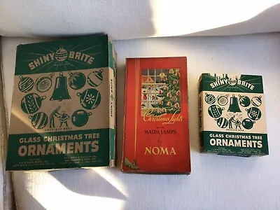 24 Vintage Shiny Bright Christmas Ornaments-and 1930’s NOMA Xmas Lights • $75