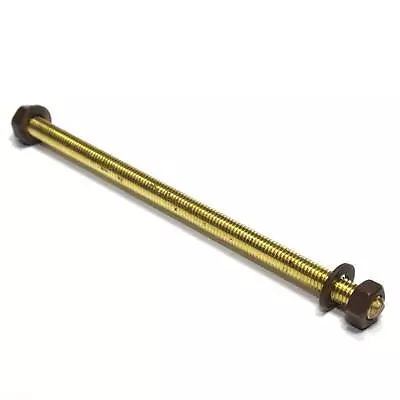 Solid Brass M5 Threaded Rod 100mm Long C/w Antique Finish Hex Nuts And Washers • £4.82