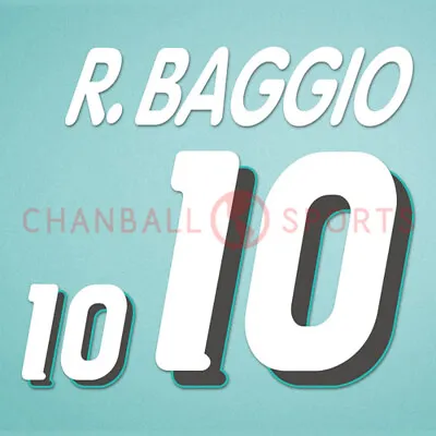 Baggio #10 1994 World Cup Italy Homekit Nameset Printing (Player Version Size) • £20.39
