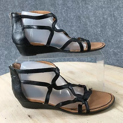 BOC Born Sandals Womens 6 M Pawel Casual Gladiator Z09609 Black Faux Leather Zip • $19.99