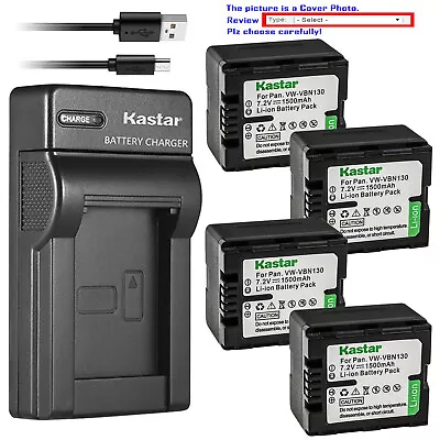 Kastar Battery Slim USB Charger For Panasonic VW-VBN070 VW-VBN130  VW-VBN260 • $6.59