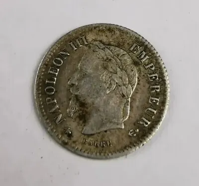 France 20 Centimes 1867 A Napoleon III Silver Coin • £12.99