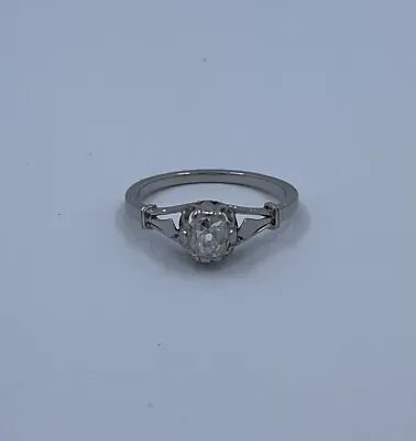 Antique Platinum Mine Cut Diamond Solitaire Ring 2/3+ct • $1650