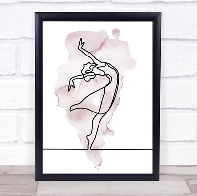 Watercolour Line Art Ballet Dancer Decorative Wall Art Print • £8.29
