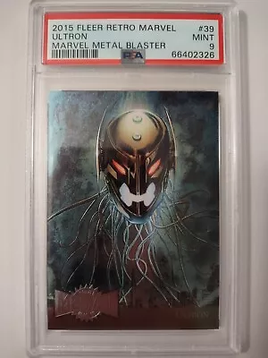 2015 Fleer Retro Marvel Ultron #39 Marvel Metal Blaster PSA 9 MINT POP 1 🔥🔥 • $100