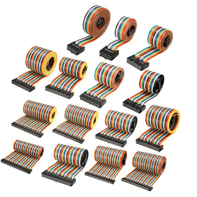 IDC 10-64Pins Flexible Rainbow Ribbon Jumper Cable 2.54mm Pitch Female Connector • £7.13