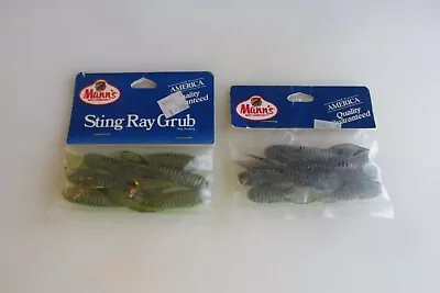 Drawer #56 Set Of Two Vintage Tom Mann's 2 3/4  Sting Ray Grubs New In Package • $6.95