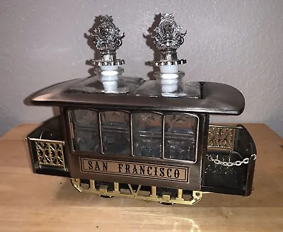 Vintage San Francisco Trolly Car Two 9 Oz Liquor Decanter Set With Music Box. • $66