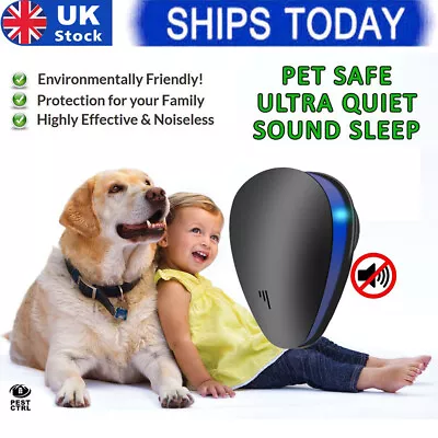 Electronic Ultrasonic Pest Reject Bug Mosquito Cockroach Mouse Killer Repeller • £5.79