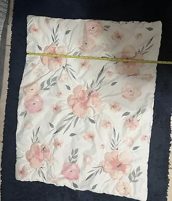 4 Piece Pink Floral/Roses Mini Crib Bedding Pre Owned Great Condition • $35