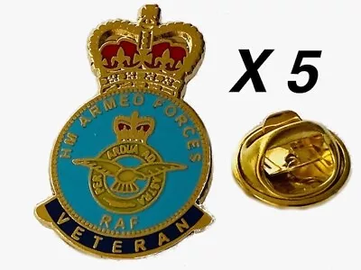 RAF Royal Air Force Veteran Lapel Pin Badge X 5 • £12.95