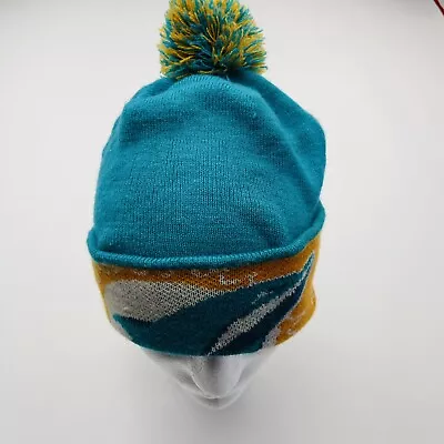 NFL Miami Dolphins Knit Hat OS Green Orange Cap Pom Beanie Football Ski Snow • $9.90