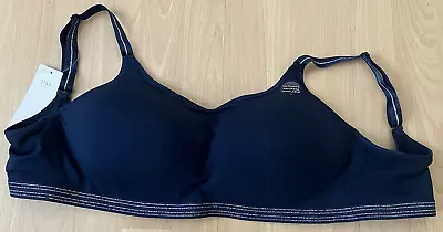 M&S Navy Non Wired Cotton Rich Flexifit Cotton Rich Bra Size 40D • £13.99