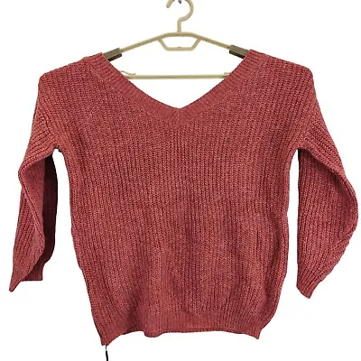 $23.11 • Buy Zaful Forever Young Womens Jumper Red Wine V-neck Knit Size Large  New Free Post
