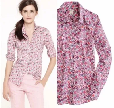 NWT- J Crew Liberty Perfect Shirt D'Anjo Pink Floral Size 10  • $50