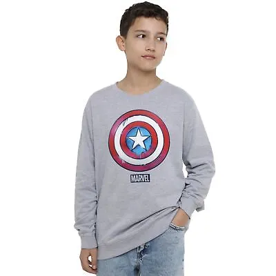 Marvel Kids Sweatshirt Captain America Drip Shield Jumper 7-13 Years Official • $38.30