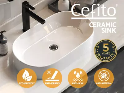 Cefito Bathroom Basin Ceramic Vanity Sink Hand Wash Bowl 53x28cm • $72.90