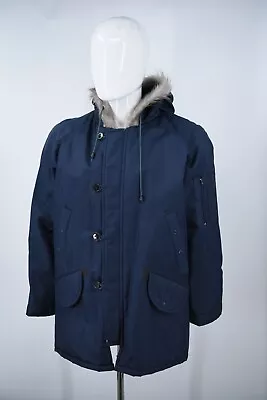 Vintage Northport Sportswear Nylon Insulated Faux Fur Hood Parka Jacket Mens Med • $45