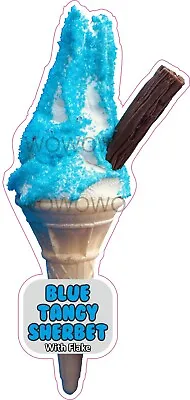 Ice Cream Van Sticker Blue Tangy Sherbet Cone Flake Ice Cream Stickers Decals • £3.95