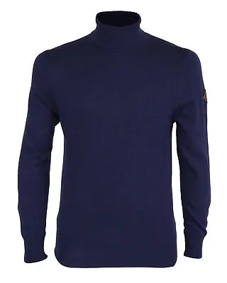 NWT HUSKY SWEATER Turtleneck Blue Wool Cashmere United Kingdom L • $69.30