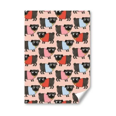 £4.99 • Buy A4 - Cartoon Pug Dog Puppies Poster 21X29.7cm280gsm #16789