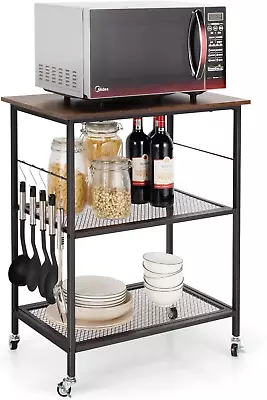 Giantex Kitchen Serving Rolling Carts 3 Tier Storage Shelves Kitchen Island ... • $108.23