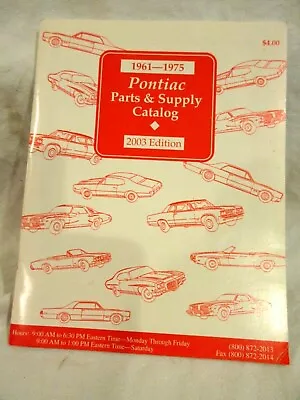 $14.99 • Buy 1961-1975 Pontiac Parts & Supply Catalog