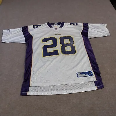 Reebok Minnesota Vikings #28 Adrian Peterson Mens XL White Short Sleeve Jersey • $18.88