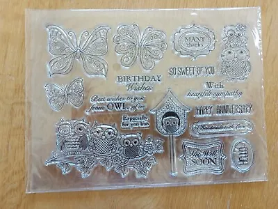 £1.99 • Buy Silicone Craft Stamps. Birthday, Anniversary Owls Butterflies Etc