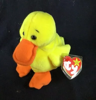 Ty Quackers The Duck Beanie Baby PVC Pellets DOB 4-19-94 With All Tags  • $12