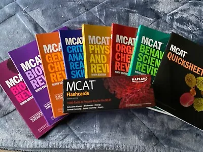 Kaplan MCAT 9th Edition Review Books: 2023-2024 Set Of 7 Plus Flashcards • $170