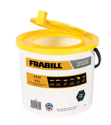 NEW FRABILL FISH-N-FUN BAIT BUCKET 4.5 QT SMALL MINNOW BUCKET #4602 ~ FREE Ship • $13.99