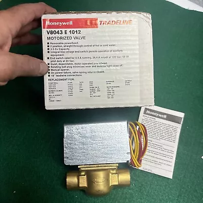 Honeywell Motorized Valve. V8043 E 1012. 3/4  ID Sweat. New In Box. 24Volt • $49