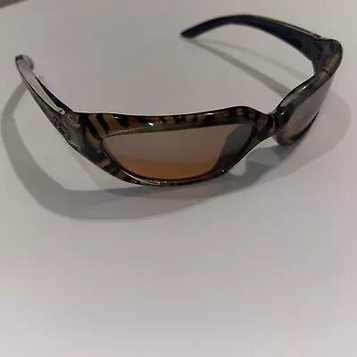 ZEAL OPTICS Thrust Brown Plastic Tiger Stiped Wrap Sunglasses Made In JAPAN • $49.99