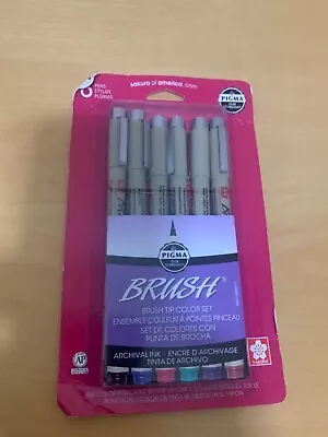 6pk 1.0mm Brush Pens - Multicolor Pigma Micron Brand New • $13.97