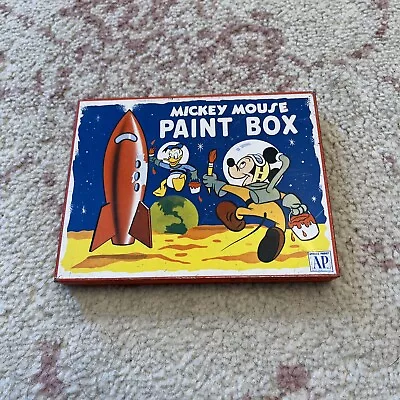 Vintage Astronaut Mickey Mouse Tin Paint Box Disney Productions Transogram 1950s • $19.99