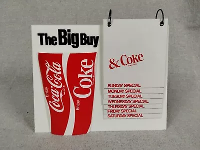 Vtg Coca Cola Restaurant Menu Sign Counter Top Display THE BIG BUY Daily Special • $90