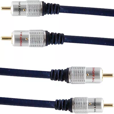 £6.99 • Buy PRO 0.5m Twin Dual 2 RCA Male To Plug Interconnect Cable Lead Audio PHONO Amp