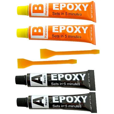 Epoxy Resin Glue Adhesive Kit - 2 Pack Repair Metal Ceramic Rubber Glass Plastic • £3.95