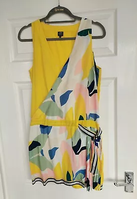 Little Miss Captain Tortue Yellow Cute Dress With Belt Size S UK 8 Summer Dress • £9.99