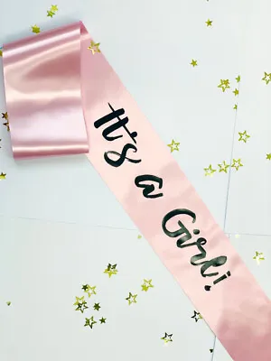 Gender Reveal Baby Shower Sash It's A Girl Boy Party Mum To Be Blue Pink Ribbon • £4.95