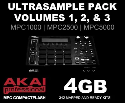 Akai MPC1000/MPC2500/MPC5000 4GB Compact Flash (CF) Card - 342 Drum Kits! • $79.99