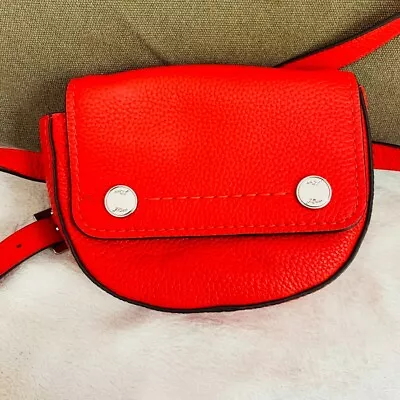 J CREW Women's Bristol Convertible Fanny Pack Red Pebbled Leather Crossbody $179 • $109.99