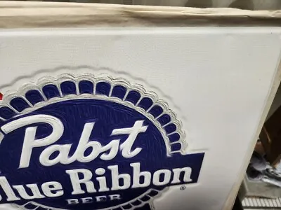 Pabst Blue Ribbon Beer Tin Tacker Metal Display Signage Excellent Condition • $21.99