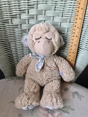 £8.99 • Buy Keel Sleeping Monkey Soft Toy Comforter Doudou Beige + Blue & White Stripe Trim