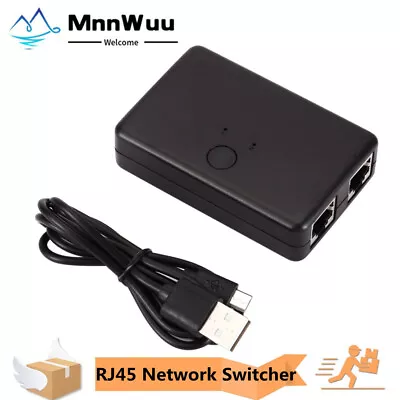 New RJ45 MINI 2-Ports Fast Ethernet Network Black Switch Hub For Desktop PC • $6.45