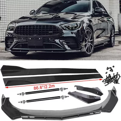 Carbon Fiber Front Bumper Lip Side Skirt/ Strut Rods For Mercedes-Benz W211 W212 • $149.99