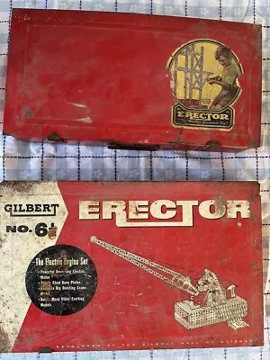 Two Vintage Gilbert Erector Sets 1950’s With 1 Working Motor And Original Manual • $125