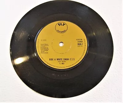 T.Rex - Ride A White Swan /Is It Love UK 7  1970 Mustard Fly Records BUG 1 VG+ • £0.99